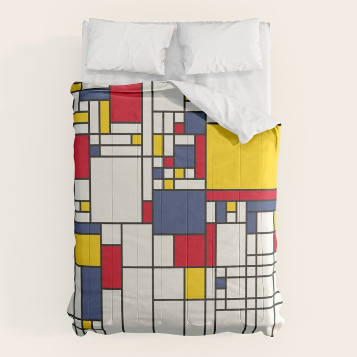 World Map Abstract Mondrian Style Comforter Gallery Image 6