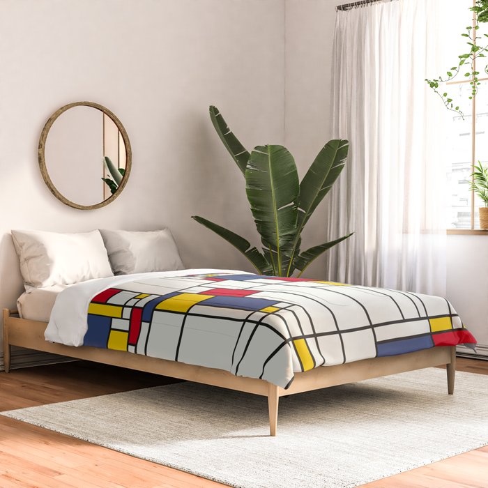 World Map Abstract Mondrian Style Comforter Gallery Image 2