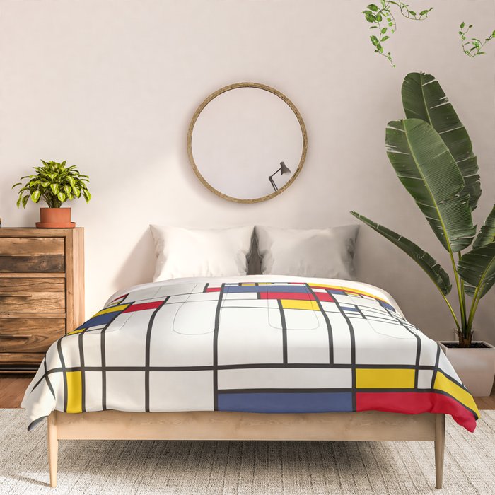 World Map Abstract Mondrian Style Comforter Gallery Image 3