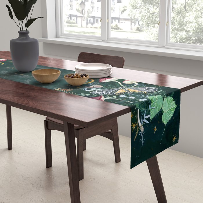 Mushroom night moth Table Runner Gallery Image 2