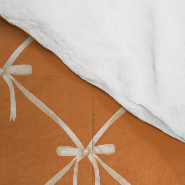 Bows & Ribbons Pattern XV Orange Comforter Gallery Image 4