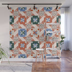 Vintage Quilt Block Pattern Wall Mural Gallery Image 1