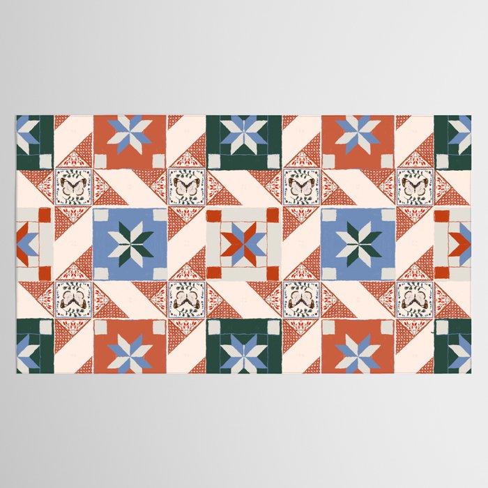 Vintage Quilt Block Pattern Tablecloth Gallery Image 2