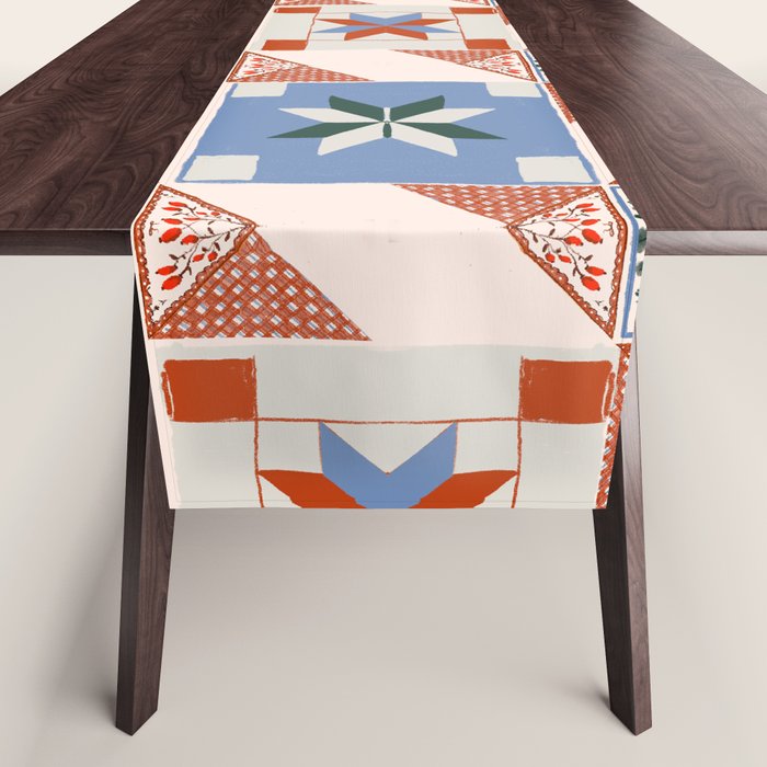 Vintage Quilt Block Pattern Table Runner Gallery Image 1
