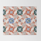 Vintage Quilt Block Pattern Throw Blanket Gallery Image 2