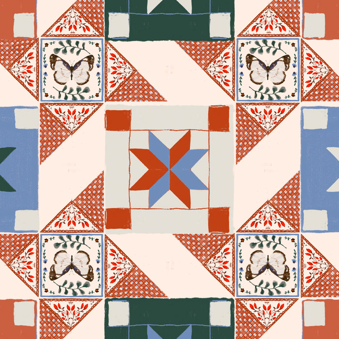 Vintage Quilt Block Pattern Coffee Mug Gallery Image 2