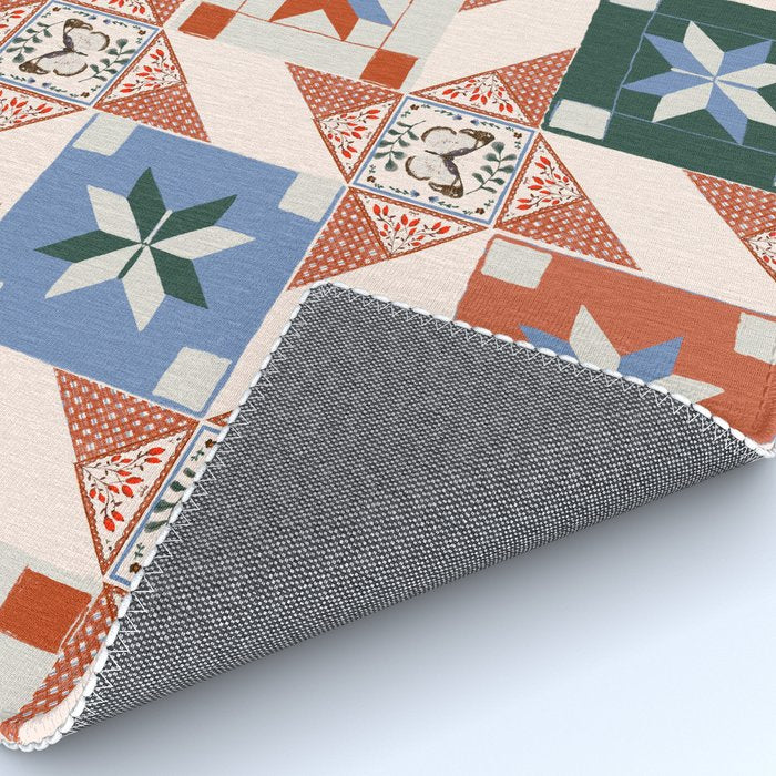 Vintage Quilt Block Pattern Rug Gallery Image 4