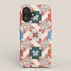 Vintage Quilt Block Pattern iPhone Case Gallery Image 1