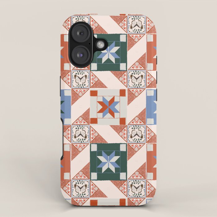 Vintage Quilt Block Pattern iPhone Case Gallery Image 1