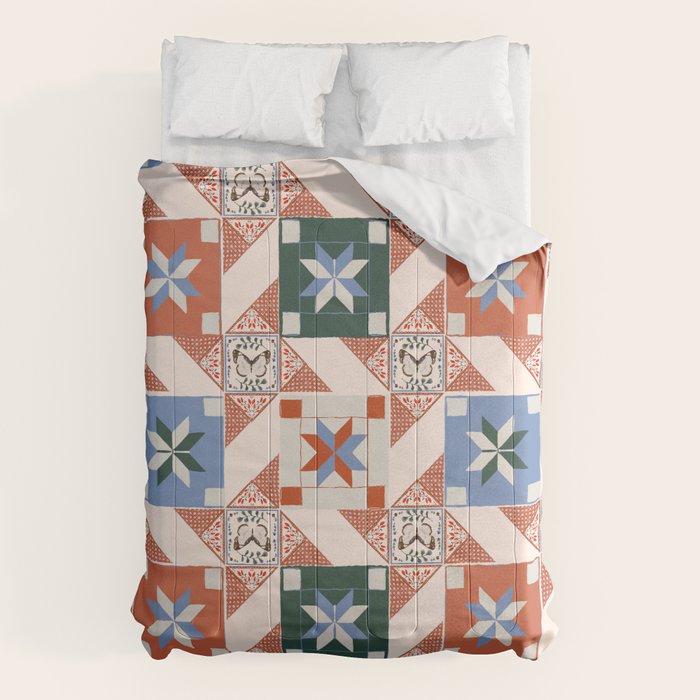 Vintage Quilt Block Pattern Comforter Gallery Image 6