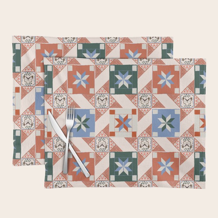 Vintage Quilt Block Pattern Placemat Gallery Image 1