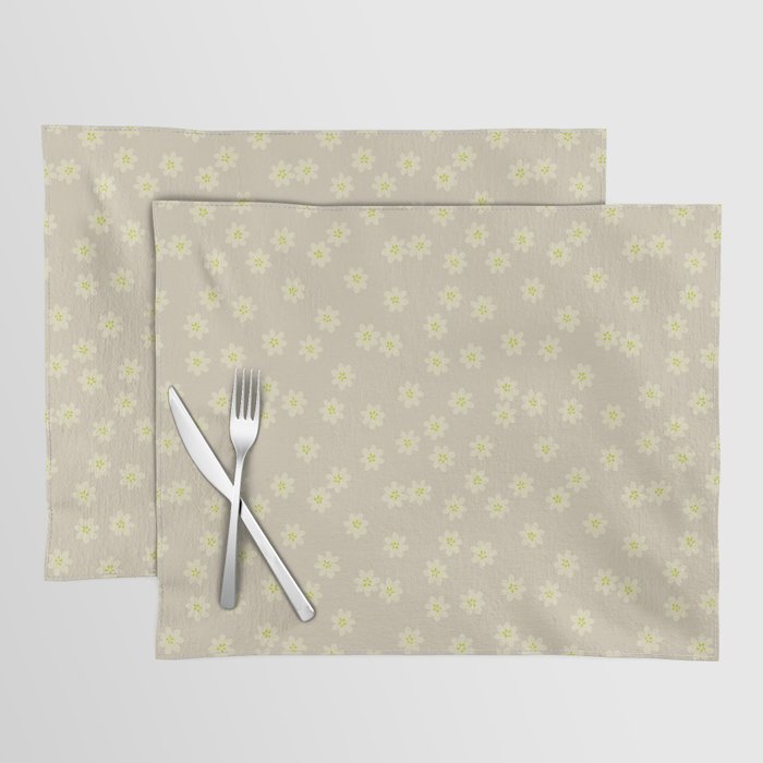 Tiny Flowers / Beige & Lime Placemat Gallery Image 1