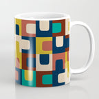 Mid Century Modern Concordance Blue Rust Mustard Geometric Pattern Coffee Mug Gallery Image 1