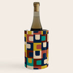 Mid Century Modern Concordance Blue Rust Mustard Geometric Pattern Wine Chiller Gallery Image 3