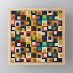 Mid Century Modern Concordance Blue Rust Mustard Geometric Pattern Mini Art Print Gallery Image 1