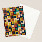 Mid Century Modern Concordance Blue Rust Mustard Geometric Pattern Stationery Card Gallery Image 2