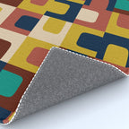 Mid Century Modern Concordance Blue Rust Mustard Geometric Pattern Rug Gallery Image 4