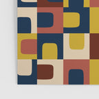 Mid Century Modern Concordance Blue Rust Mustard Geometric Pattern Poster Gallery Image 3