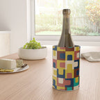 Mid Century Modern Concordance Blue Rust Mustard Geometric Pattern Wine Chiller Gallery Image 4