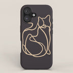 Abstract Line Art Cat 2 iPhone Case Gallery Image 1