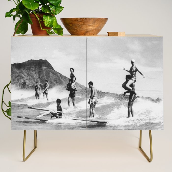 Vintage Hawaii Tandem Surfing Credenza Gallery Image 1