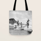Vintage Hawaii Tandem Surfing Tote Bag Gallery Image 1