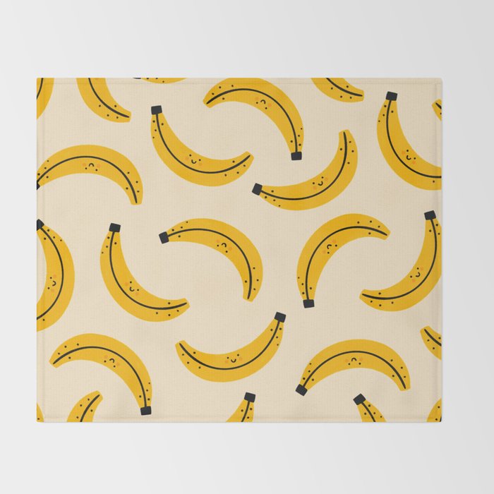 Happy Bananas Throw Blanket Gallery Image 2