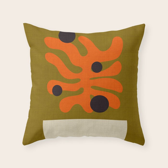 matisse minimal abstract Throw Pillow Gallery Image 1