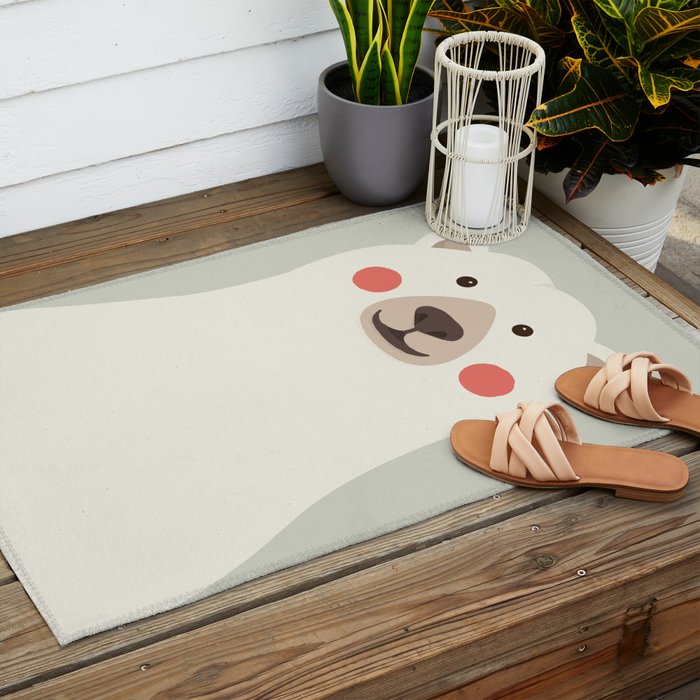 Polar Bear, Animal Portrait Outdoor Rug Gallery Image 2