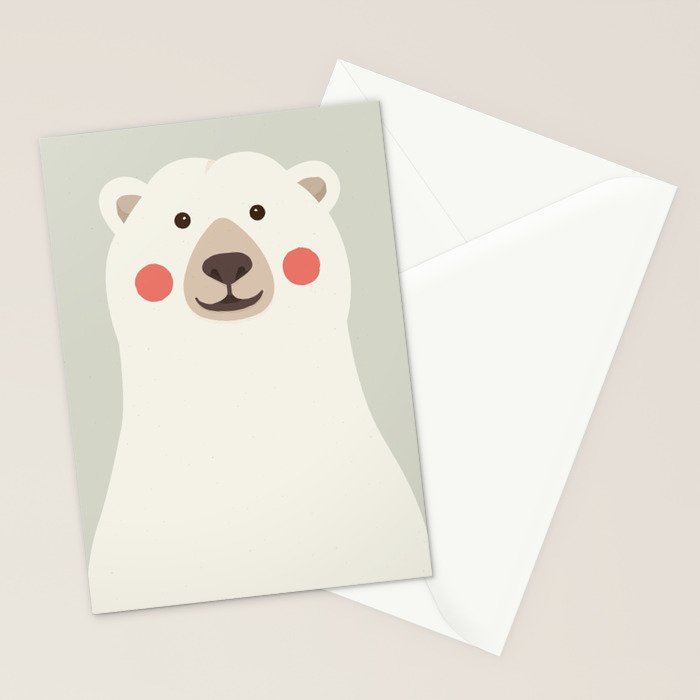 Polar Bear, Animal Portrait Stationery Card Gallery Image 2