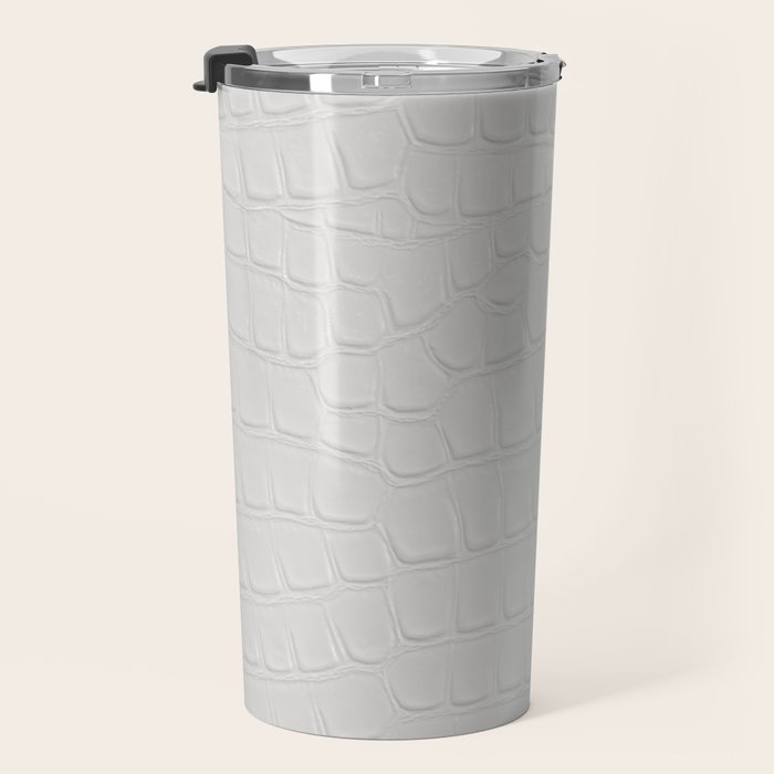 White Crocodile Leather Travel Mug Gallery Image 3