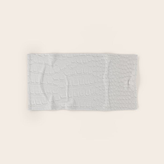 White Crocodile Leather Bath Towel Gallery Image 1