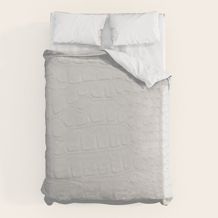 White Crocodile Leather Duvet Cover Gallery Image 1