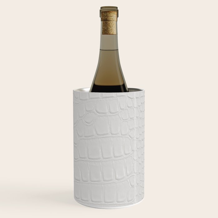 White Crocodile Leather Wine Chiller Gallery Image 1