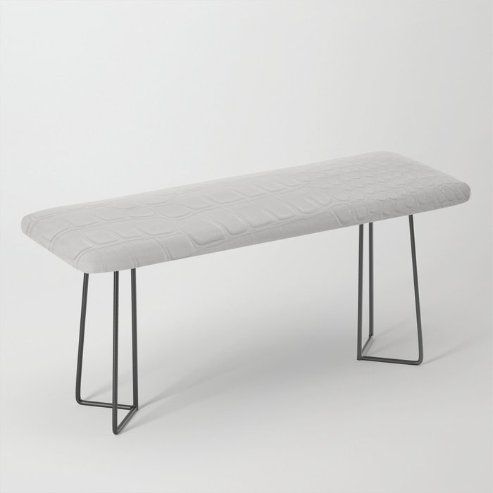 White Crocodile Leather Bench Gallery Image 1