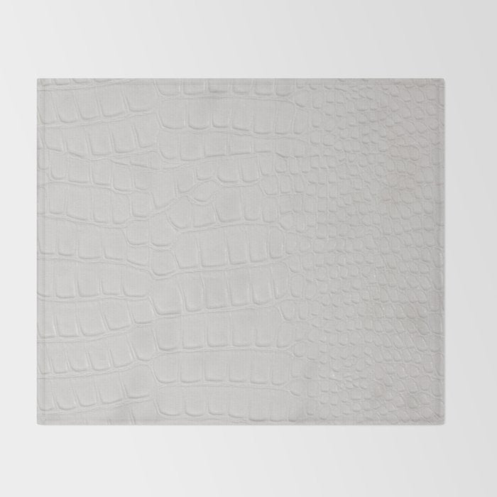 White Crocodile Leather Throw Blanket Gallery Image 2