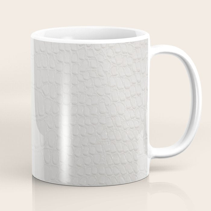 White Crocodile Leather Coffee Mug Gallery Image 1