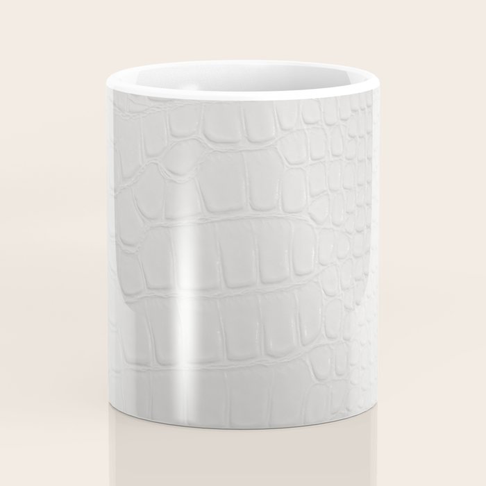 White Crocodile Leather Coffee Mug Gallery Image 4
