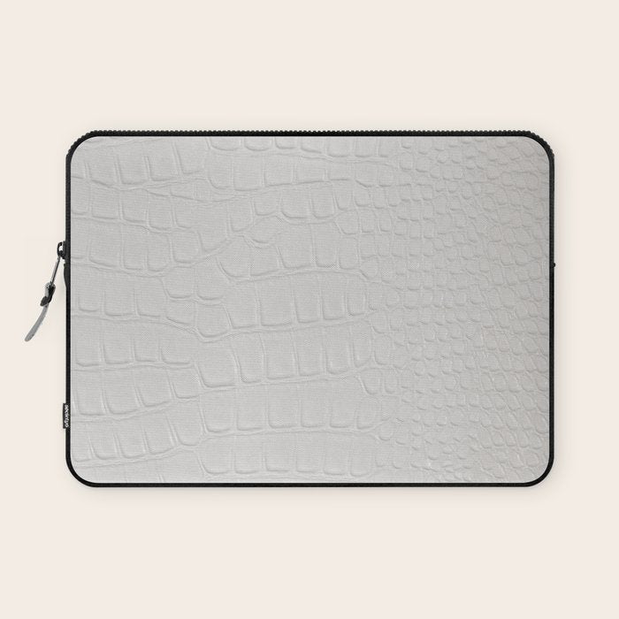 White Crocodile Leather Laptop Sleeve Gallery Image 1