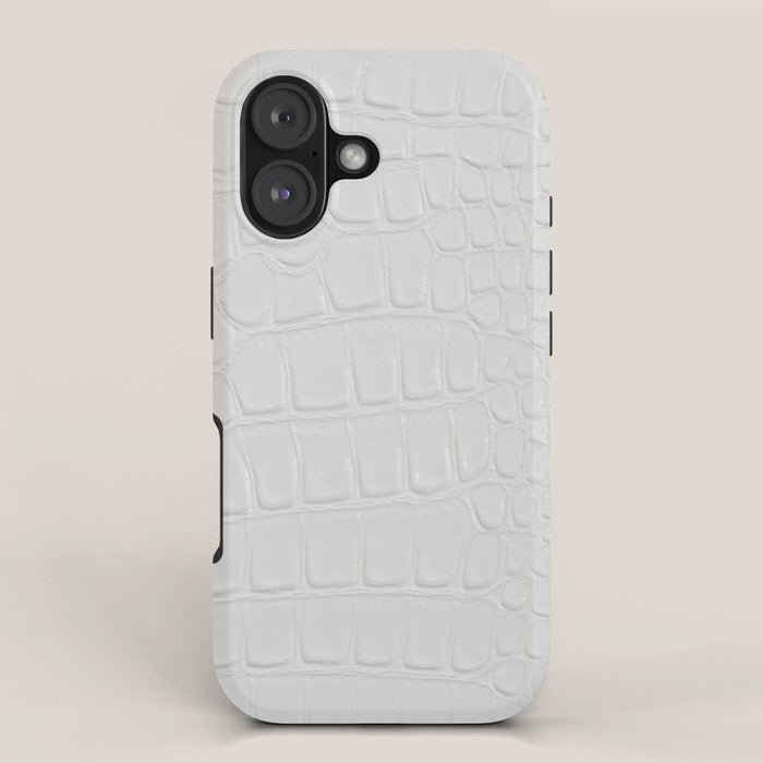 White Crocodile Leather iPhone Case Gallery Image 1