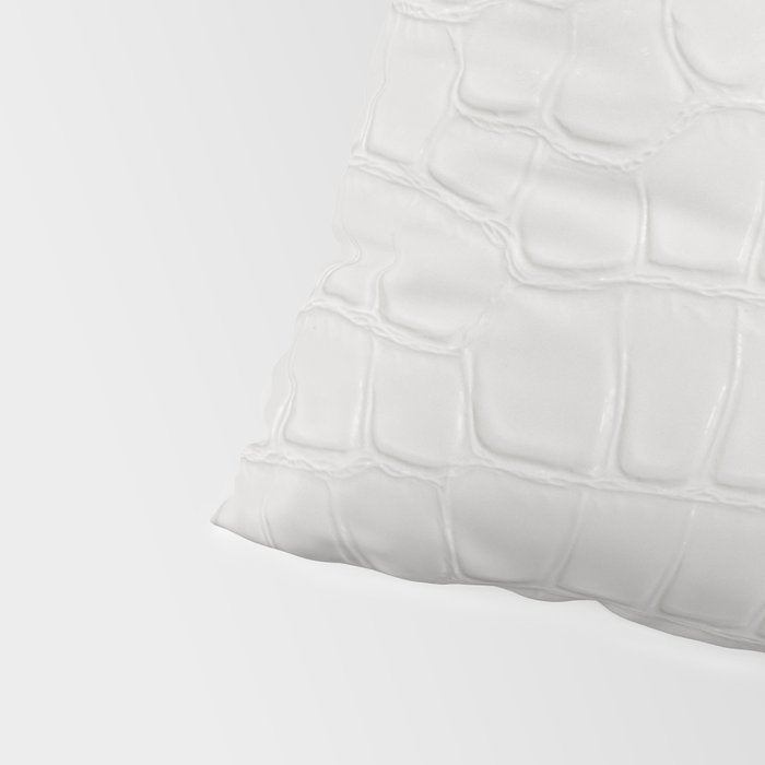 White Crocodile Leather Pillow Sham Gallery Image 4