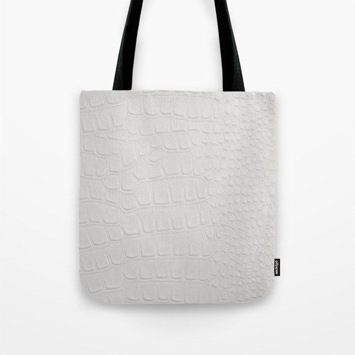 White Crocodile Leather Tote Bag Gallery Image 1