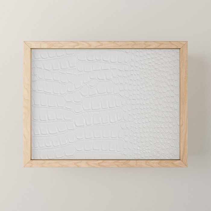 White Crocodile Leather Mini Art Print Gallery Image 1