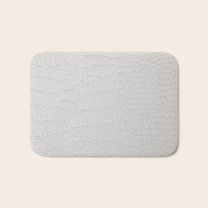 White Crocodile Leather Bath Mat Gallery Image 1