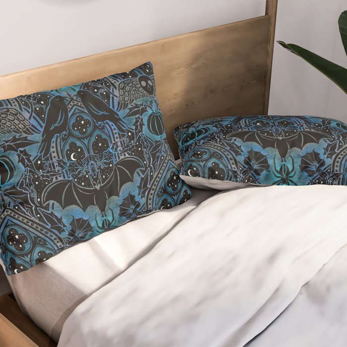 Gothic Halloween - Eerie Blue Pillow Sham Gallery Image 2