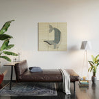 Whimsical Blue Whale Wood Wall Art Gallery Image 2