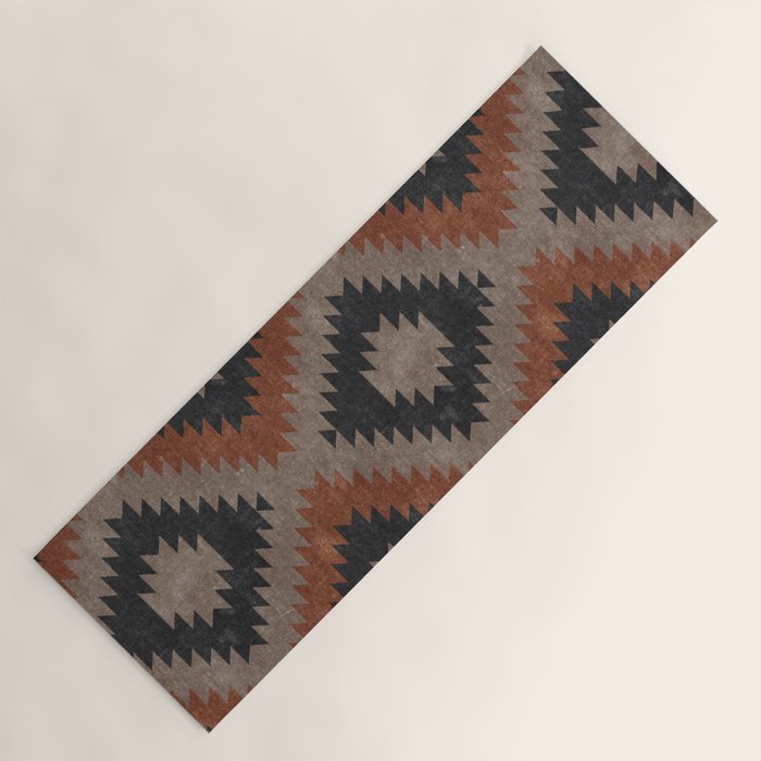 aztec neutrals - inkwell & taupe Yoga Mat Gallery Image 1