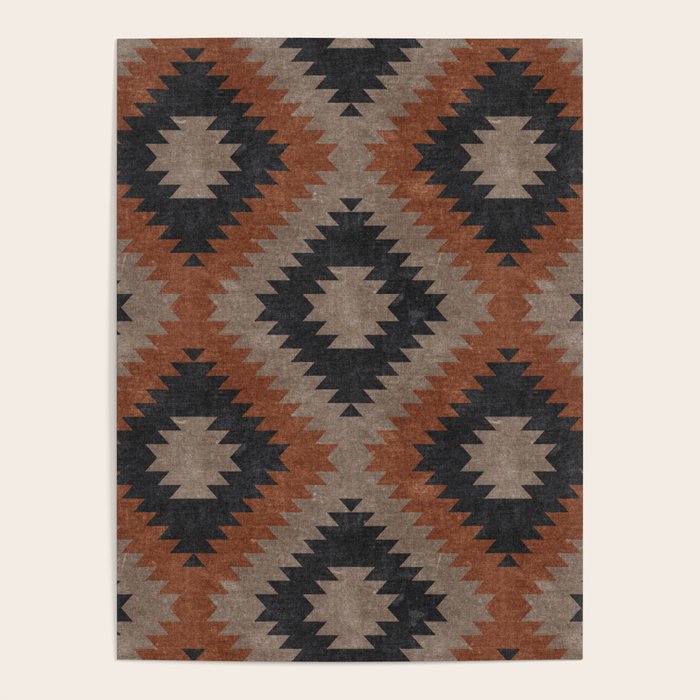 aztec neutrals - inkwell & taupe Poster Gallery Image 4