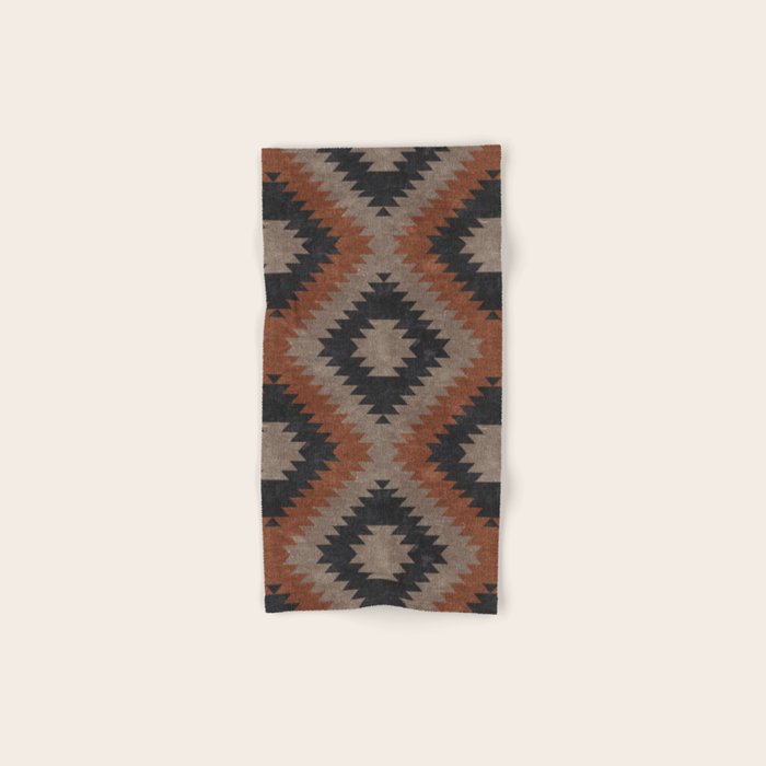 aztec neutrals - inkwell & taupe Hand & Bath Towel Gallery Image 1
