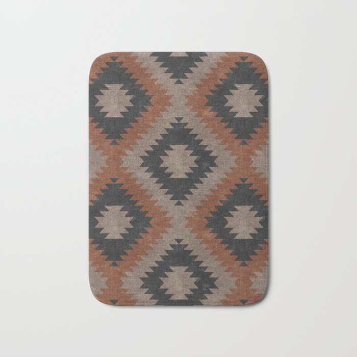 aztec neutrals - inkwell & taupe Bath Mat Gallery Image 1